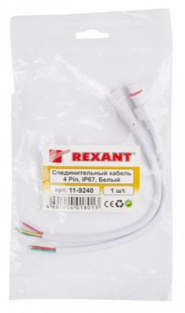 Соединительный кабель (4pin) герметичный (IP67) 4х0.35мм²  белый  REXANT Фото