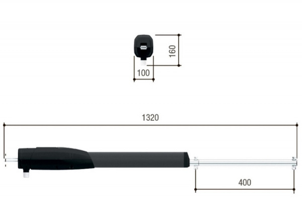 ATS30DGM - Привод 24 В линейный, самоблокирующийся, со встроенными концевыми выключателями, для створок до 3 м. Фото