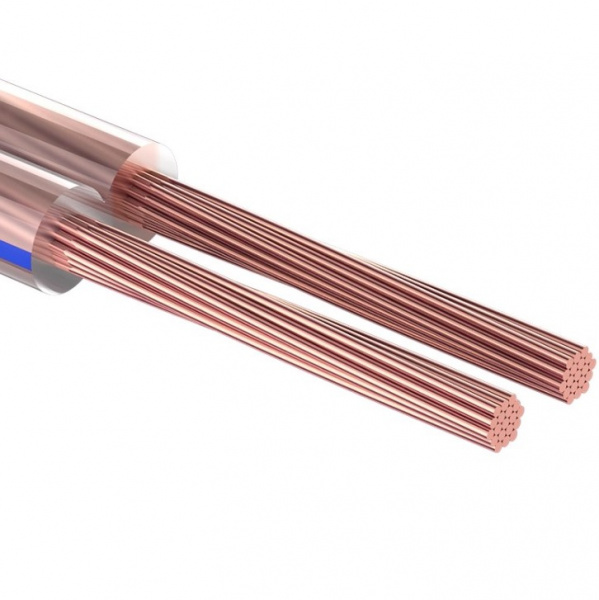 Кабель акустический REXANT 2х0,75 мм², прозрачный BLUELINE, бухта 100 м Фото