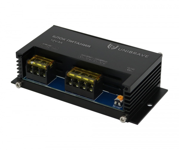 Блок питания Unibrave UB-БП-12V3А-2CH, металл Фото Блок питания Unibrave UB-БП-12V3А-2CH, металл Фото