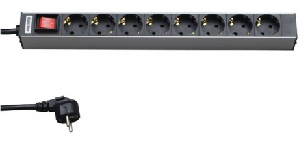 Hyperline SHT19-8SH-S-2.5EU Блок розеток для 19 Hyperline SHT19-8SH-S-2.5EU Блок розеток для 19