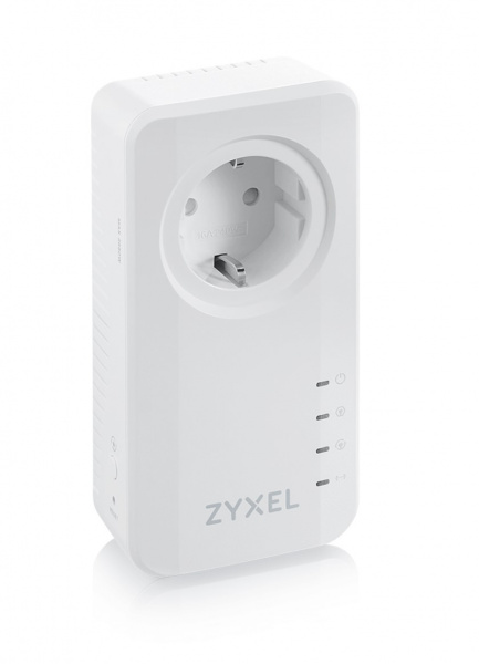 Комплект из двух Powerline адаптеров Zyxel PLA6457 со встроенной розеткой [PLA6457-EU0201F] Фото