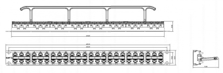 Hyperline PPHD-19-48-8P8C-C5e-110D Патч-панель высокой плотности 19