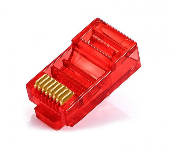 Джек RJ-45 (красный) 8P8C кат 5е. Unibrave Фото Джек RJ-45 (красный) 8P8C кат 5е. Unibrave Фото