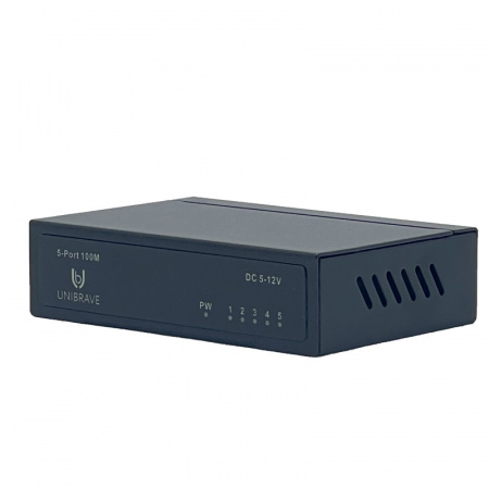 UB-SW-1005-12V Сетевой неуправляемый коммутатор Unibrave на 5 портов 100 Мбит/c, 12V Фото