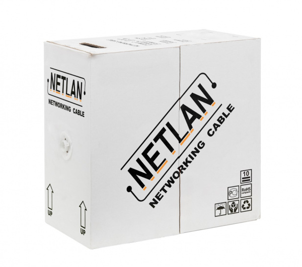 Кабель  NETLAN F/UTP 4 пары, Кат.5e (Класс D), 100МГц, одножильный, BC (чистая медь), внешний, PE до Фото Кабель  NETLAN F/UTP 4 пары, Кат.5e (Класс D), 100МГц, одножильный, BC (чистая медь), внешний, PE до Фото