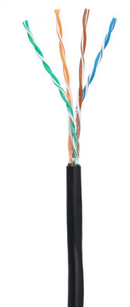 Кабель «витая пара» NETLAN CAT5e (Класс D) U/UTP 4 пары, 100МГц, одножильный, BC (чистая медь), внешний Кабель «витая пара» NETLAN CAT5e (Класс D) U/UTP 4 пары, 100МГц, одножильный, BC (чистая медь), внешний