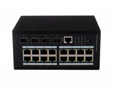 AT-NS-16GP-4GS/I-480 (F) 20-портовый управляемый промышленный РoЕ коммутатор с  4 SFP Фото