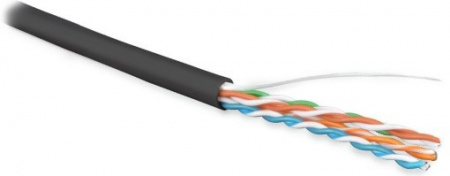 Кабель витая пара Hyperline UUTP4-C5E-S24-OUT-LSZH-BK-500, Cat5e U/UTP, (500 м) неэкранированная Фото