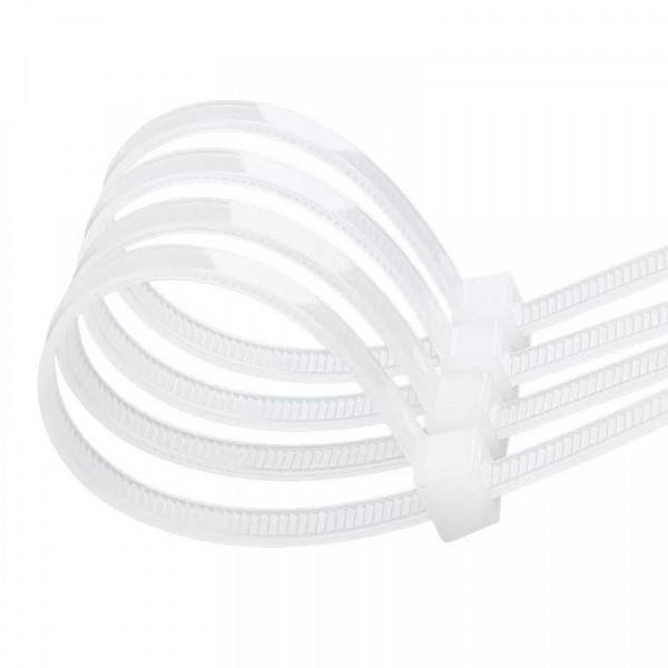 Хомут-стяжка нейлоновая Unibrave 200*3,6 мм, белый, 100 шт. Фото Хомут-стяжка нейлоновая Unibrave 200*3,6 мм, белый, 100 шт. Фото