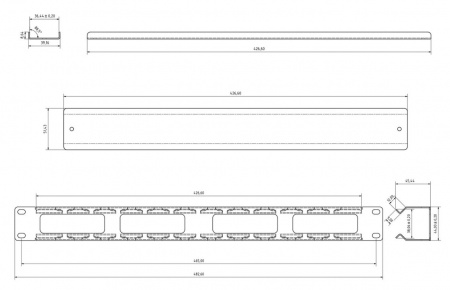Hyperline CM-1U-ML-COV Кабельный организатор металлический с крышкой, 19