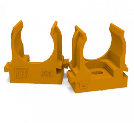 Крепеж-клипса для труб для монтажного пистолета оранжевая d20 мм (100шт/900шт уп/кор) Промрукав(PR1 Фото