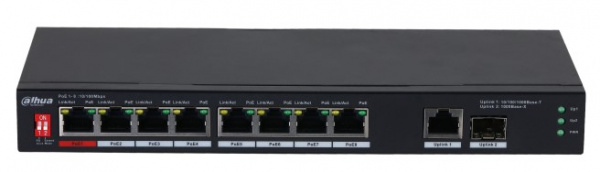 DH-PFS3110-8ET1GT1GF-96 8-портовый неуправляемый коммутатор с РОЕ Фото