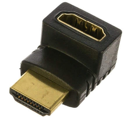 Переходник HDMI-HDMI Cablexpert, 19F/19M, угловой соединитель 270 градусов, золотые Фото