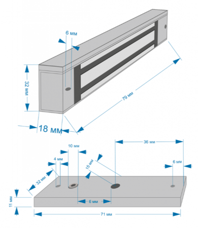 ST-ML60-1 Замок электромагнитный Фото