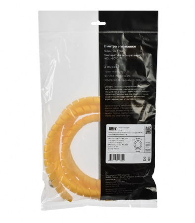 Спираль монтажная СП-16 желтая (2м/упак) IEK Фото