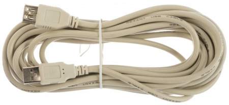 Кабель USB (шт. USB A - гн. USB A) 5 метров, серый REXANT Фото