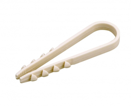 Дюбель-хомут нейлоновый REXANT 19-25 мм, белый, упаковка 100 шт. Фото