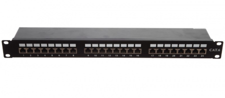 Коммутационная панель Cablexpert NPP-C624-002 экранированная, 24 порта категории 6, размер 19'' 1U Фото