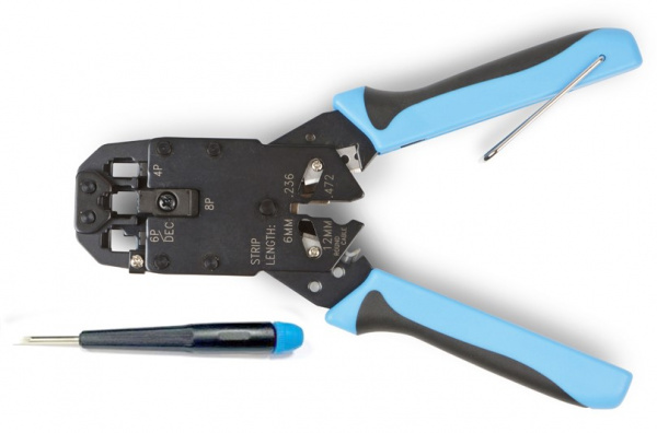 Hyperline HT-2008A Инструмент обжимной для RJ-45, RJ-12, RJ-11 (8P8C, 6P6C, 6P4C, 4P4C) Фото