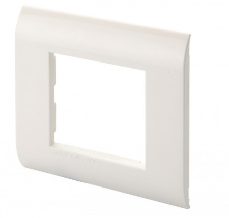 16M-00-02WT Рамка французский стандарт 2 модуля 45 × 22,5 мм, белый Фото