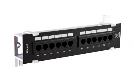 Патч-панель настенная, 12 портов RJ-45, категория 5е  REXANT Фото