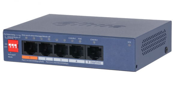 DH-CS4005-4ET1GT-60 4-портовый PoE коммутатор с функцией облачного управления Фото