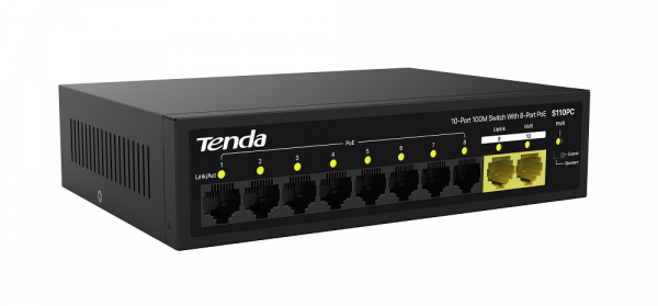 S110PC 10-портовый PoE-коммутатор 100M Lite с 8-портовым PoE Фото