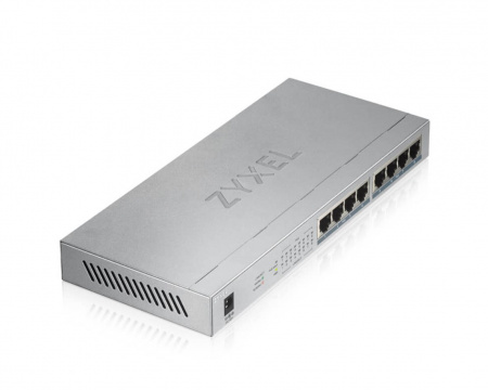 Коммутатор PoE+ Zyxel GS1008HP, 8xGE PoE+, настольный, металлический, бесшумный, бюджет PoE 60 Вт Фото