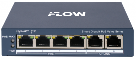 F-SW-EM606POE-VM/L POE-коммутатор смарт-управляемый с грозозащитой 6кВ Фото