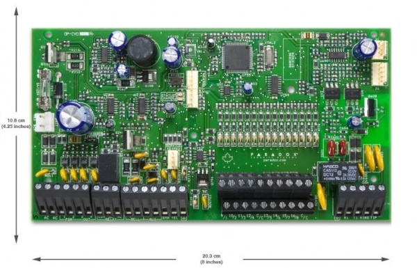 SP7000	Контрольная панель от 16 до 32 зон, 16 зон на плате, 2 подсистемы Фото