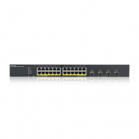 XGS1935-28HP, 28 Port Smart Managed PoE Switch, 24x Gigabit PoE and 4x 10G SFP+, hybrid mode, standa 24-портовый гигабитный Smart L3 Lite PoE коммутатор с 4 аплинками 10G Фото
