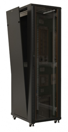 Hyperline TTB-4268-AS-RAL9004 Шкаф напольный 19-дюймовый, 42U, 2055x600х800 мм (ВхШхГ) Фото