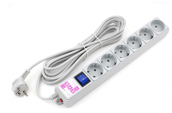 Фильтр-удл. PC 5м 6р, серый 16А/3,5кВт Фото