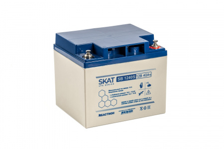 SKAT SB 1240S АКБ свинцово-кислотная тип AGM 12V 40Ач Iзар.12.6А, клеммы под болт М6 Фото