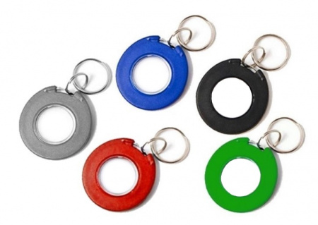 Брелок Temic, IL-08TMixT, с кольцом (50 шт в упак., 5 цветов в упаковке: синий, чёрный, зелёный, серый, красный) Фото