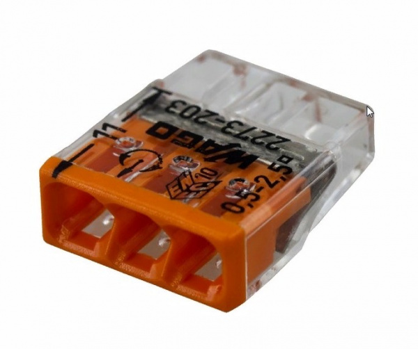 2273-203 Экcпресс-клемма, 3-проводная до 2,5 мм², (100 шт./уп.) WAGO Фото 2273-203 Экcпресс-клемма, 3-проводная до 2,5 мм², (100 шт./уп.) WAGO Фото