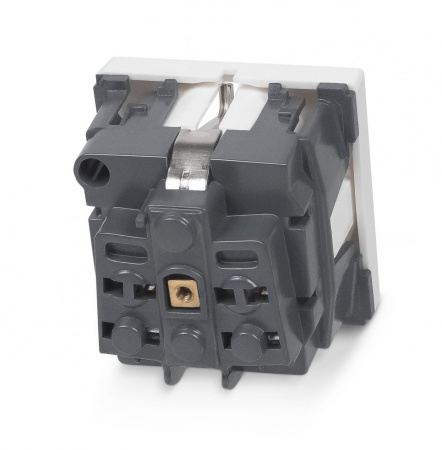 Cabeus ME45-WH Розетка электрическая Mosaic 45x45, нем. ст., 2K+3, 16A, белая (в сборе) Фото