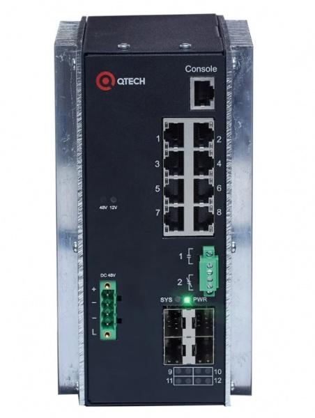 QSW-3310-12T-I-POE-DC Управляемый коммутатор уровня L3 с поддержкой PoE Фото