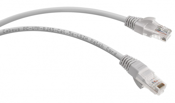 Cabeus PC-UTP-RJ45-Cat.5e-1.5m-LSZH Патч-корд U/UTP, категория 5е, 2xRJ45/8p8c, неэкранированный, серый, LSZH, 1.5м Фото