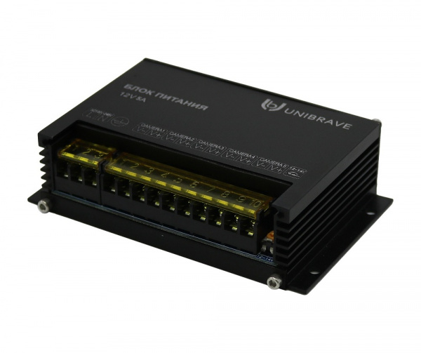 Блок питания Unibrave UB-БП-12V5А-5CH, металл Фото Блок питания Unibrave UB-БП-12V5А-5CH, металл Фото