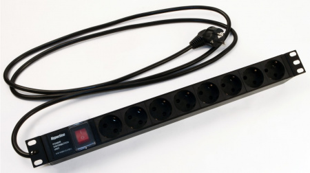 Hyperline SHE19-8SH-S-2.5EU Блок розеток для 19