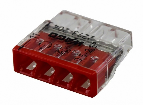 2273-204 Экcпресс-клемма, 4-проводная до 2,5 мм², (100 шт./уп.) WAGO Фото 2273-204 Экcпресс-клемма, 4-проводная до 2,5 мм², (100 шт./уп.) WAGO Фото