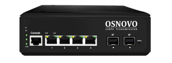 SW-80402-IL(port 90W,360W) Промышленный управляемый (L2+) PoE коммутатор Gigabit Ethernet на 6 портов Фото