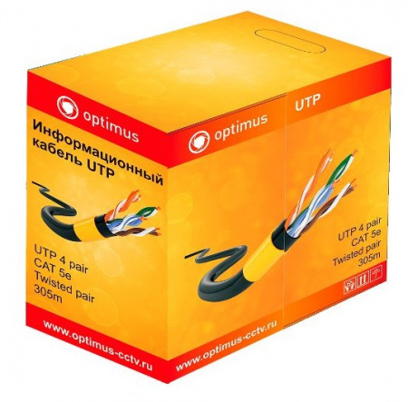 Кабель «витая пара» Optimus UTP-5e, CAT5e, 4x2x0.5 Cu (outdoor) 305м Кабель Фото