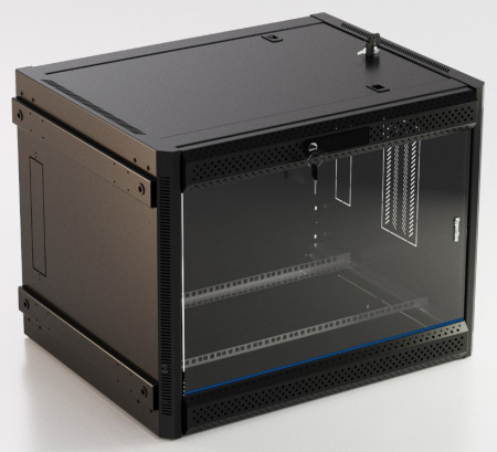 Hyperline TWB-FC-1266-GP-RAL9004 Шкаф настенный 19-дюймовый (19