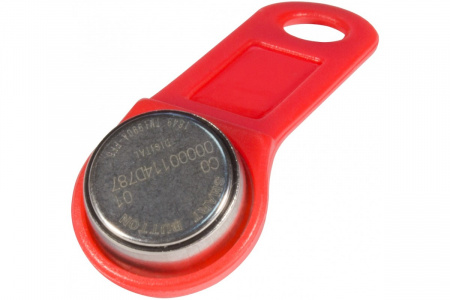 DS 1990А - F5 (красный) Ключ электронный Touch Memory с держателем Фото