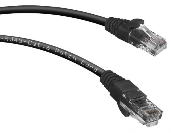 Cabeus PC-UTP-RJ45-Cat.6-0.3m-BK-LSZH Патч-корд U/UTP, категория 6, 2xRJ45/8p8c, неэкранированный, черный, LSZH, 0.3м Фото