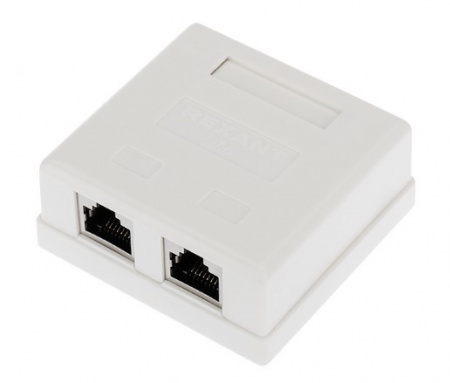 Рoзетка компьютерная внешняя, 2-порта RJ-45 (8P8C), FTP экранированная, категория 6, REXANT Фото Рoзетка компьютерная внешняя, 2-порта RJ-45 (8P8C), FTP экранированная, категория 6, REXANT Фото