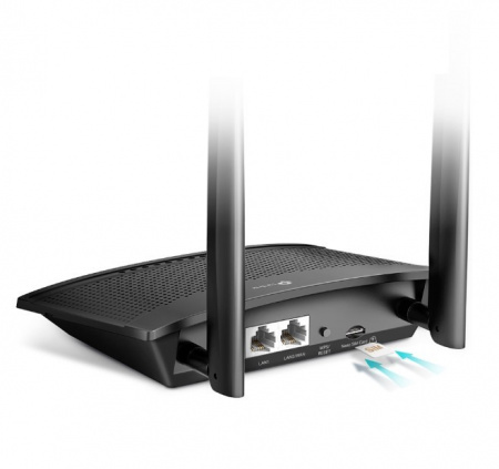 Wi-Fi роутер TP-LINK TL-MR100, N300, черный Фото